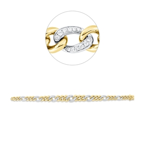 Armband aus 750 Gold gelb/weiß 84 Brillanten 0,97ct TW-SI B:10mm L:17,8cm