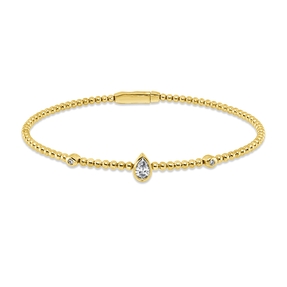 Armreif aus 750 Gold Gelbgold 3 Diamanten 0,25ct TW-SI 47x58mm Zarge