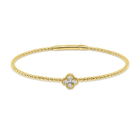 Armreif aus 750 Gelbgold 4 Brillanten 0,13ct TW-PI 1 Brillant 0,05ct TW-PI 46x55mm