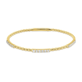 Armreif aus 750 Gold Gelbgold 18 Brillanten 0,65ct TW-PI 45x55mm