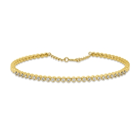 Armreif aus 750 Gold Gelbgold 26 Brillanten 0,46ct W-PI 46x56mm