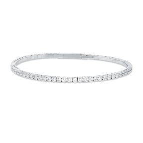 Armreif aus 750 Gold Weißgold 65 Brillanten 2,95ct TW-SI 46x56mm
