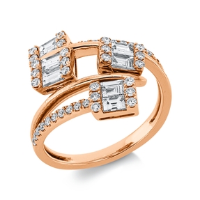 Ring aus 750 Gold Rotgold 52 Diamanten 1,17ct TW-SI B:17,3mm