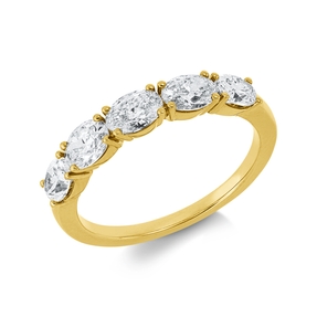 Ring aus 750 Gold Gelbgold 5 Diamanten 1,4ct W-SI B:3,5mm