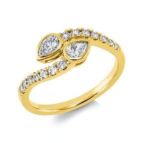 Ring aus 585 Gold Gelbgold 16 Diamanten 0,61ct B:7,5mm Zarge
