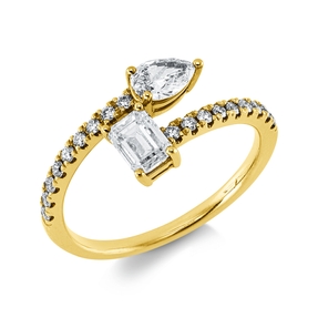 Ring aus 585 Gold Gelbgold 20 Diamanten 1,02ct W-SI B:9,8mm