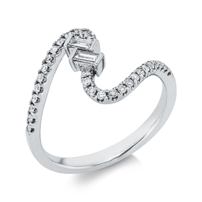 Ring aus 750 Gold Weißgold 32 Diamanten 0,29ct TW-SI B:13mm