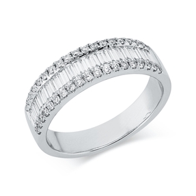 Ring aus 750 Gold Weißgold 58 Diamanten 0,67ct TW-SI B:5,5mm