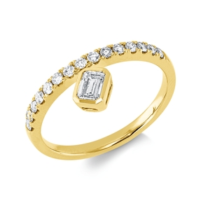 Ring in 585 yellow gold with 16 diamonds 0.55 ct W-SI, width: 7.9 mm bezel setting Ring in 585 yellow gold with 16 diamonds 0.55 ct W-SI, width: 7.9 mm bezel setting