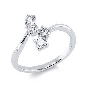 Ring aus 750 Gold Weißgold 4 Brillanten 0,49ct W-SI B:12,3mm