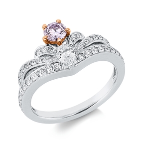 Ring aus 750 Gold weiß/rot 44 Diamanten 0,86ct B:11mm