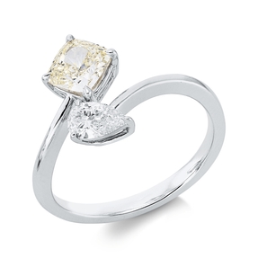 Ring aus 750 Gold Weißgold 2 Diamanten 1,29ct B:12,2mm