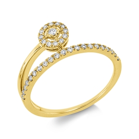 Ring aus 585 Gold Gelbgold 34 Brillanten 0,21ct W-SI/PI B:7,3mm