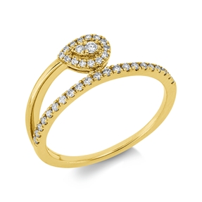 Ring aus 585 Gold Gelbgold 37 Brillanten 0,21ct W-SI/PI B:6,4mm