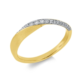 Ring aus 585 Gold gelb/weiß 23 Brillanten 0,15ct W-SI/PI B:2,8mm