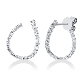 Ohrstecker aus 750 Gold Weißgold 44 Diamanten 0,84ct 18,2x14,4mm