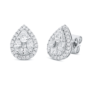 Ohrstecker aus 750 Gold Weißgold 54 Diamanten 1,7ct TW-SI 13,2x10mm