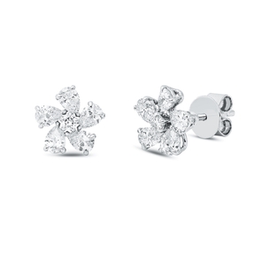Ohrstecker aus 750 Gold Weißgold 12 Diamanten 0,75ct Ø7,7mm