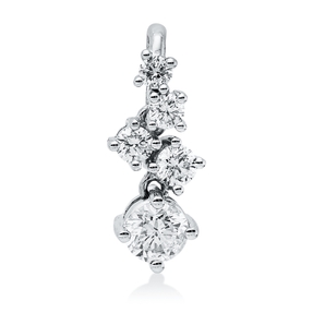 Anhänger aus 750 Gold Weißgold 5 Diamanten 0,53ct W-SI 15x5,4mm