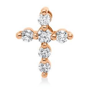 Anhänger Kreuz aus 585 Gold Rotgold 6 Brillanten 0,33ct W-SI/PI 13x10,4mm