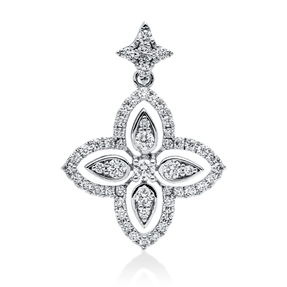 Anhänger aus 585 Gold Weißgold 54 Brillanten 0,46ct W-SI/PI 23x16,5mm