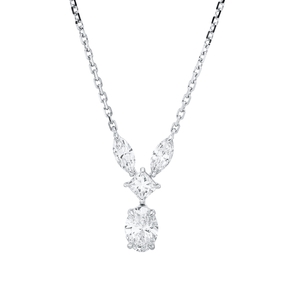Collier aus 750 Gold Weißgold 4 Diamanten 0,94ct F-SI L:43cm