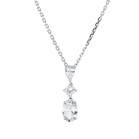 Collier aus 750 Gold Weißgold 3 Diamanten 1,06ct F-VSI/SI L:43cm