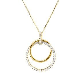 Collier aus 750 Gold Gelbgold 44 Diamanten 1,15ct TW-SI L:46cm