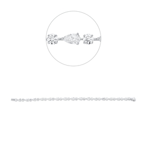 Armband aus 750 Gold Weißgold 32 Diamanten 5,97ct B:3,7mm L:17,8cm