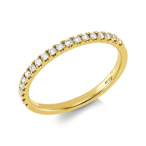 Halb-Memoire Ring aus 750 Gold Gelbgold 19 Brillanten 0,18ct TW-SI B:1,7mm
