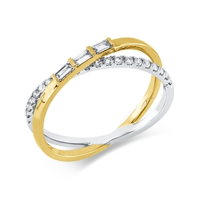 Ring aus 750 Gold gelb/weiß 24 Diamanten 0,24ct B:4,9mm