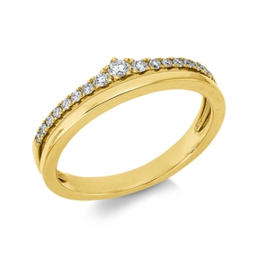 Ring aus 585 Gold Gelbgold 17 Diamanten 0,18ct W-SI/PI B:4,4mm
