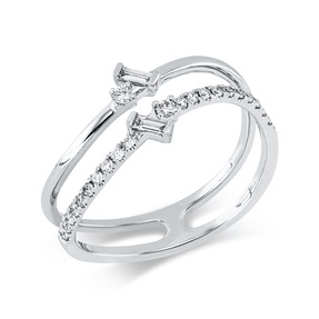Ring aus 750 Gold Weißgold 24 Diamanten 0,18ct B:7,2mm