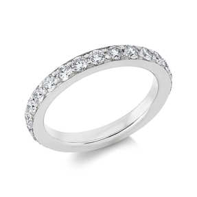Memoire Ring aus 750 Gold Weißgold 26 Brillanten 1,51ct TW-SI B:3mm