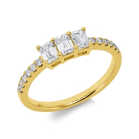 Ring aus 585 Gold Gelbgold 15 Diamanten 0,85ct B:4,2mm