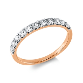 Halb-Memoire Ring aus 750 Gold weiß/rot 11 Brillanten 0,48ct J-PI B:2,3mm