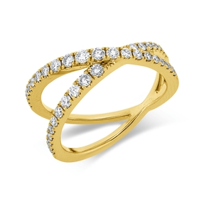 Ring aus 750 Gold Gelbgold 39 Brillanten 0,5ct I-SI B:9,4mm