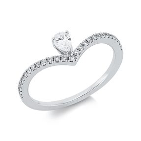 Ring aus 750 Weißgold 30 Diamanten Fanatsy-Schliff 0,28ct TW-SI B:6,2mm