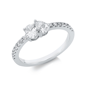 Ring aus 750 Weißgold 16 Diamanten Fanatsy-Schliff 0,65ct TW-SI B:5,2mm