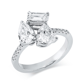 Ring aus 750 Gold Weißgold 15 Diamanten 2,29ct B:12,6mm