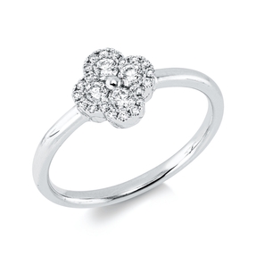 Ring aus 750 Gold Weißgold 24 Brillanten 0,25ct TW-SI B:8mm