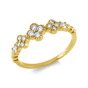 Ring aus 750 Gold Gelbgold 14 Brillanten 0,31ct TW-SI B:5,4mm