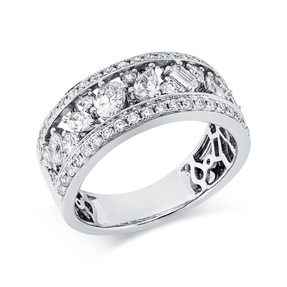 Ring aus 750 Gold Weißgold 56 Diamanten 1,07ct TW-SI B:8mm