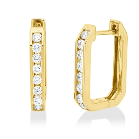 Creolen aus 750 Gold Gelbgold 16 Brillanten 0,41ct TW-SI 16,5x2,9mm