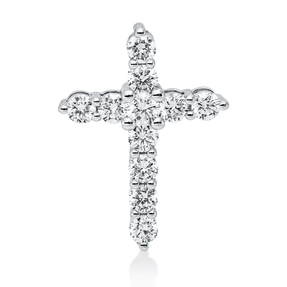 Anhänger Kreuz aus 585 Weißgold 11 Diamanten 0,34ct W-SI/PI 14,8x11mm
