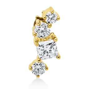 Anhänger aus 585 Gold Gelbgold 4 Diamanten 0,56ct W-SI 13,3x5,5mm