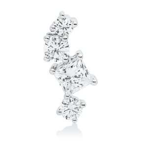 Anhänger aus 585 Gold Weißgold 4 Diamanten 0,55ct W-SI 13,3x5,5mm