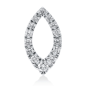 Anhänger aus 585 Gold Weißgold 14 Brillanten 0,38ct W-SI 18x9,6mm