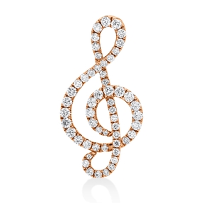 Anhänger aus 750 Gold Rotgold 54 Brillanten 0,75ct TW-SI 27,6x14mm