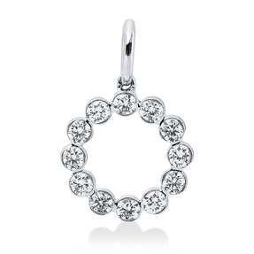 Anhänger Kreis aus 750 Weißgold 12 Brillanten 0,44ct TW-SI 18,2x11,8mm mit Öse